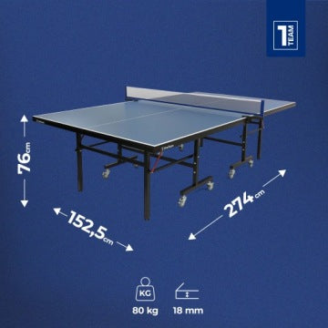 Składany stół do tenisa stołowego OneTeam 274 x 152 x 76 cm z siatką